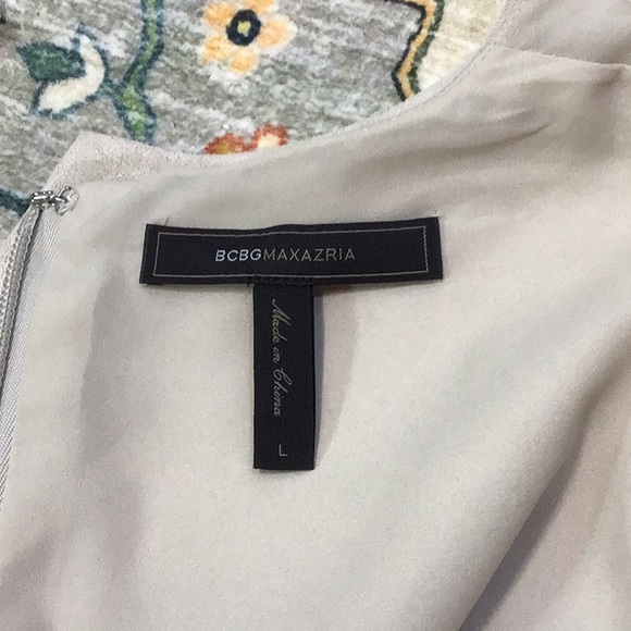 BCBGMaxAzria ‘Adelene’ Faux Suede V Neck Back Zip Sleeveless Ruffle Hem Lined - Picture 2 of 9